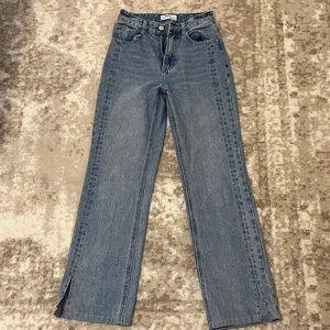 jeans with split hem on bottom
